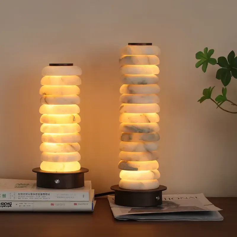 Solar Lamp - โคมไฟตั้งโต๊ะหินอ่อนสเปนดีไซน์หรู แสงไฟสร้างสรรค์ สำหรับห้องนอน วิลล่า โรงแรม ห้องจัดแสดงสินค้า