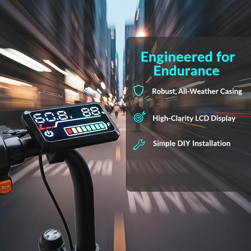 Energy Monitor Meter - มิเตอร์วัดแรงดันไฟฟ้าแบบดิจิทัล แสดงระดับแบตเตอรี่ 48V-72V แสดงผลพลังงาน สำหรับสกู๊ตเตอร์ไฟฟ้า มอเตอร์ไซค์